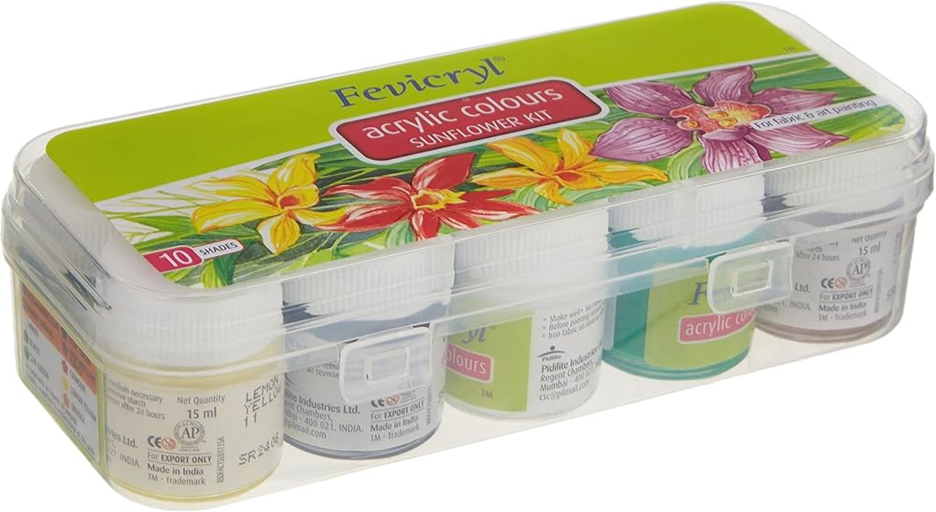 Pidilite Acrylic Color Sunflower Kt St=10col PI-FAS015-10C
